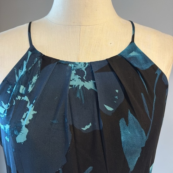 Alexa B maxi / midi mesh evening dress stretch halter waisted flowy floral 12 - Picture 3 of 14